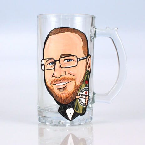 Personalized Groomsman Glass Beer Mug