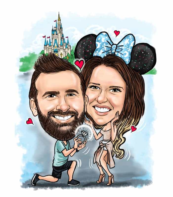 Unique Disney Couple Caricature | Unique Gifts From Photos