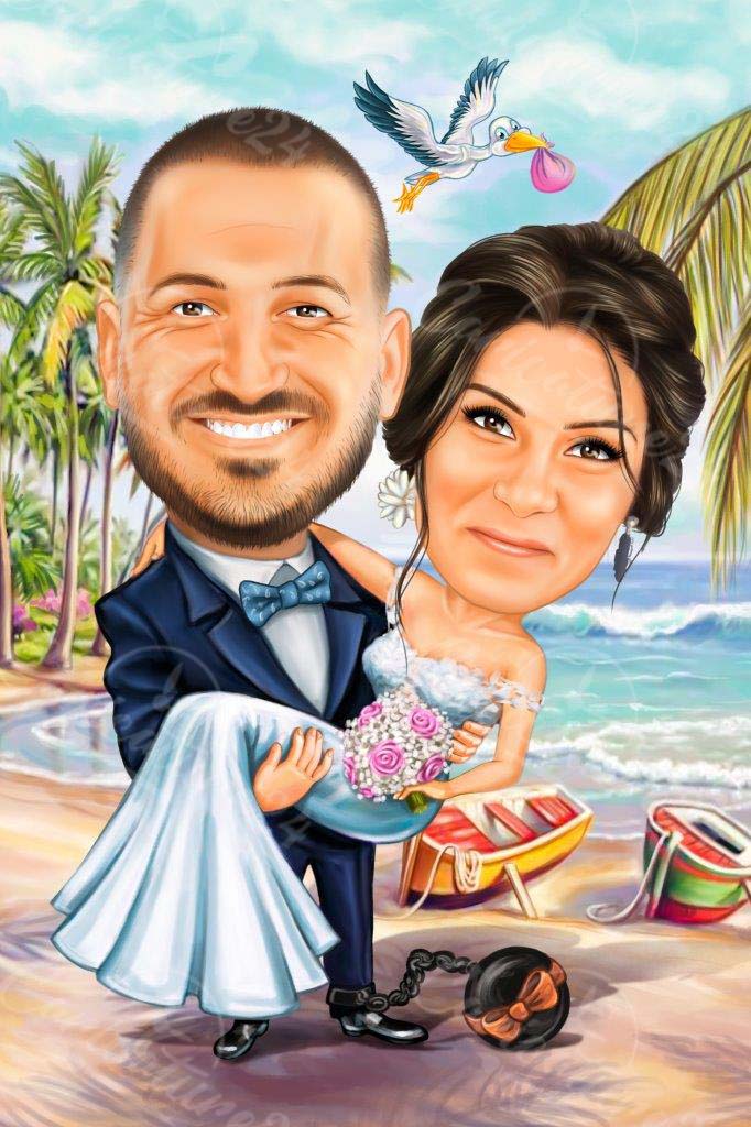 customized luxury wedding caricature funny gifts from photos