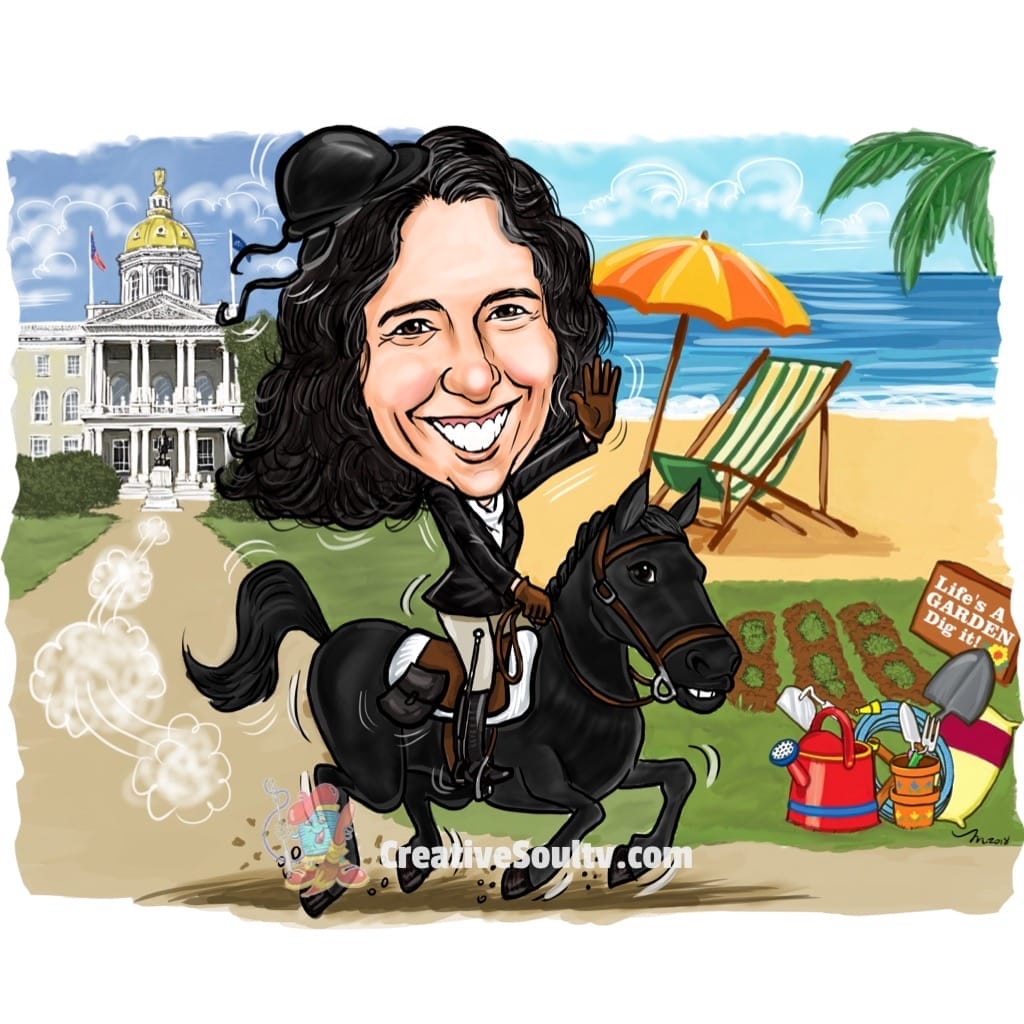 Person riding horse near beach
